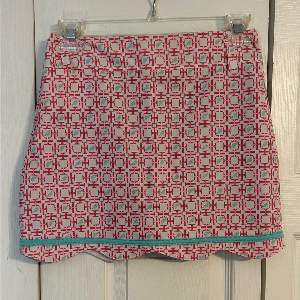 TURTLES & TEES Girl's Size X-Large Pink Teal Golf Tennis Athleisure Skort Shorts